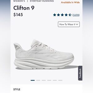 HOKA Clifton 9 women’s running shoes US 9.5